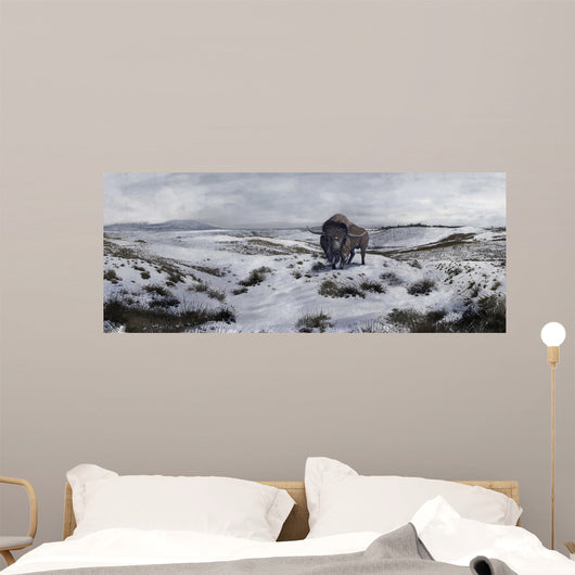 Bison Winter Landscape Wall Decal