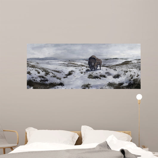 Bison Winter Landscape Wall Decal