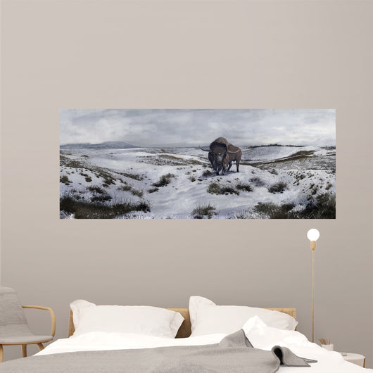 Bison Winter Landscape Wall Decal