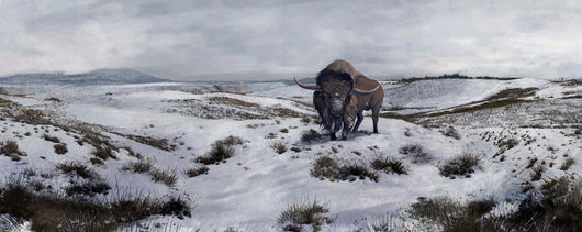 Bison Winter Landscape Wall Decal
