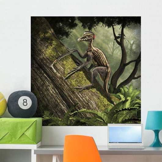 Epidendrosaurus Ninchengensis Capturing Wood Wall Decal