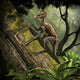Epidendrosaurus Ninchengensis Capturing Wood Wall Decal