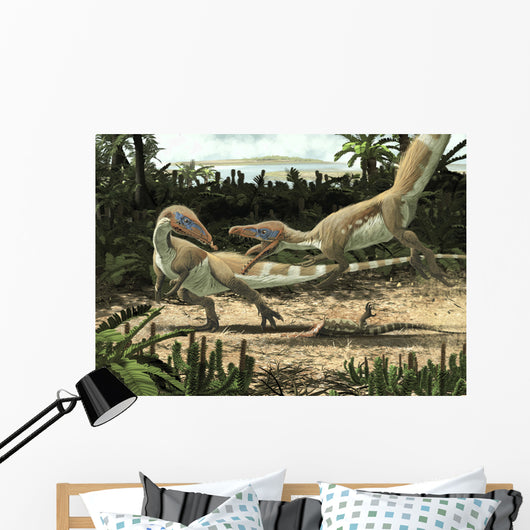 Two Sciurumimus Albersdoerferi Fighting Wall Decal