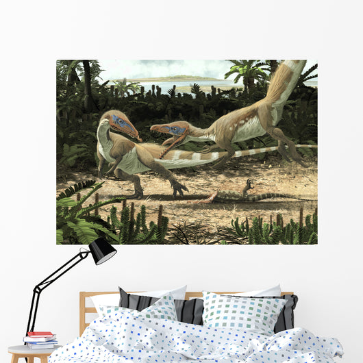 Two Sciurumimus Albersdoerferi Fighting Wall Decal