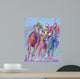 Pastel Horse Race Wall Mural