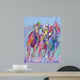Pastel Horse Race Wall Mural