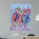 Pastel Horse Race Wall Mural