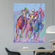 Pastel Horse Race Wall Mural