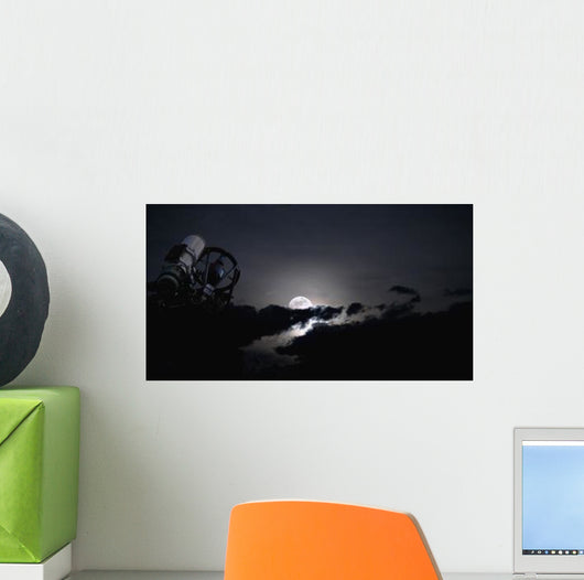Telescope Pointed out to Wall Decal