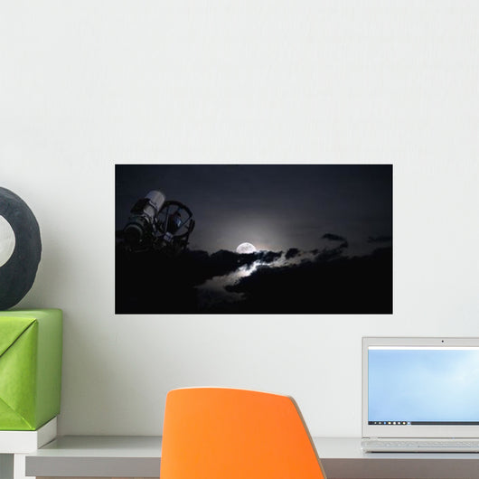 Telescope Pointed out to Wall Decal