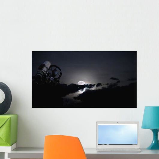 Telescope Pointed out to Wall Decal