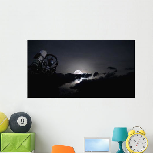 Telescope Pointed out to Wall Decal