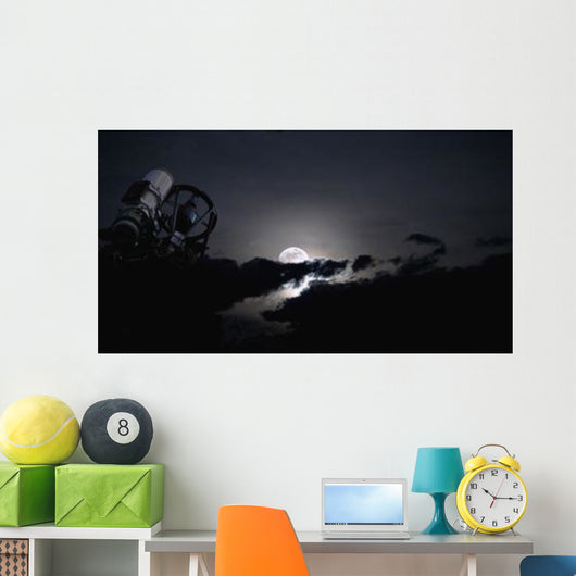 Telescope Pointed out to Wall Decal