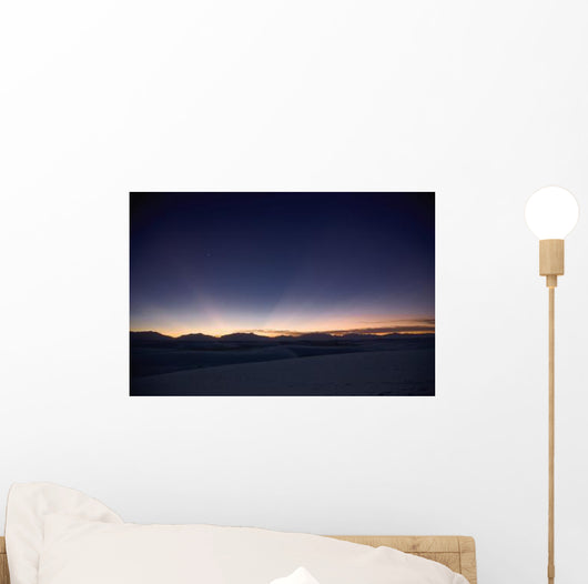 Sunset Landscape Depicting Crepuscular Wall Decal