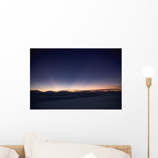 Sunset Landscape Depicting Crepuscular Wall Decal