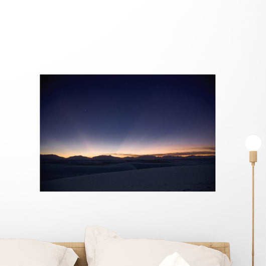 Sunset Landscape Depicting Crepuscular Wall Decal