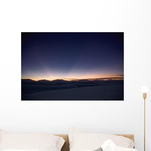 Sunset Landscape Depicting Crepuscular Wall Decal