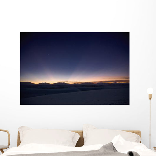Sunset Landscape Depicting Crepuscular Wall Decal