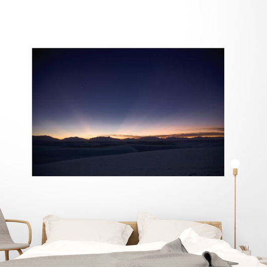 Sunset Landscape Depicting Crepuscular Wall Decal
