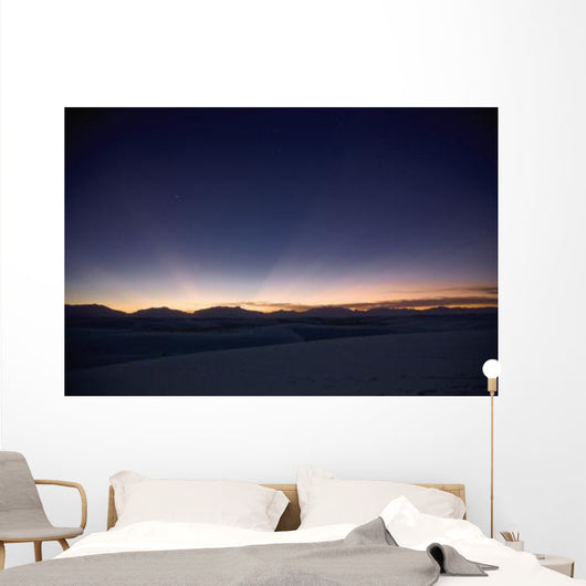 Sunset Landscape Depicting Crepuscular Wall Decal
