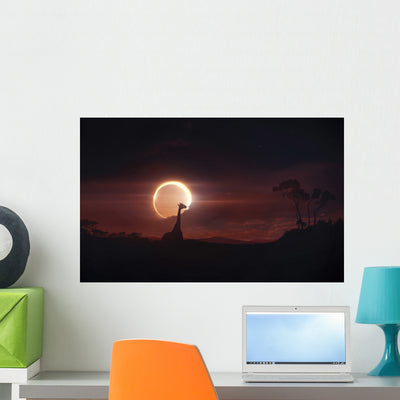 Solar Eclipse over Africa Wall Decal shown on a wall