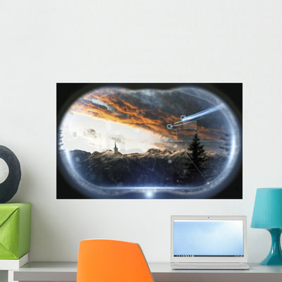 Incoming Ships Being Watched Wall Decal shown on a wall