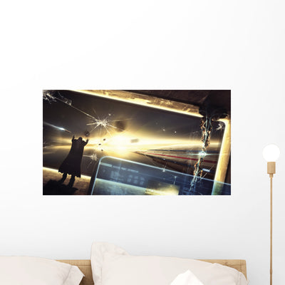 Desperate Captain Escapes from Wall Decal shown on a wall