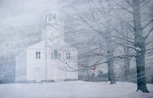 Winter Church Yard Wall Decal