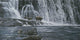 Grizzlies beneath Falls Wall Decal