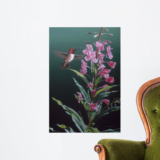 Fireweed Red Humming Bird Wall Decal