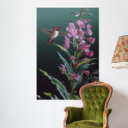 Fireweed Red Humming Bird Wall Decal