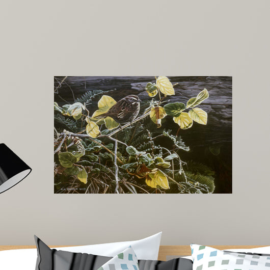 Song Sparrow Salal Wall Decal