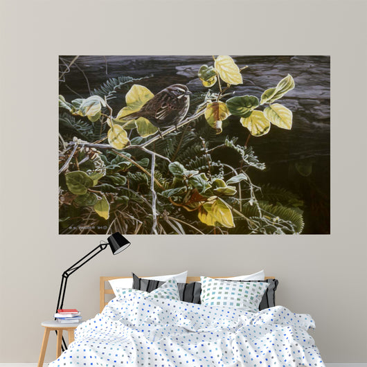 Song Sparrow Salal Wall Decal