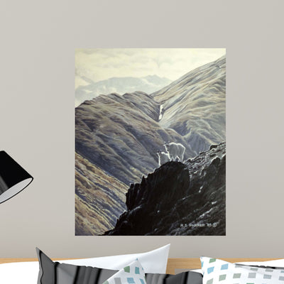 Rock Climbers Wall Decal shown on a wall