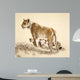 Lioness and Cubs Wall Decal