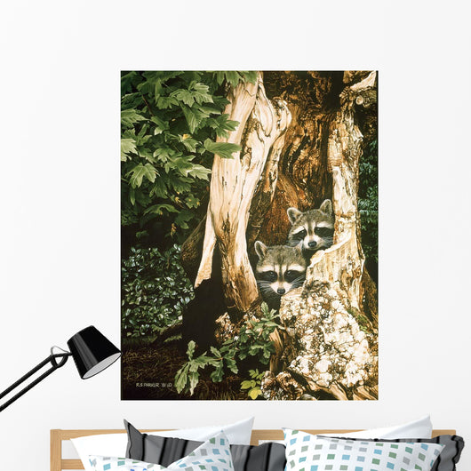 Raccoon Pair Wall Decal