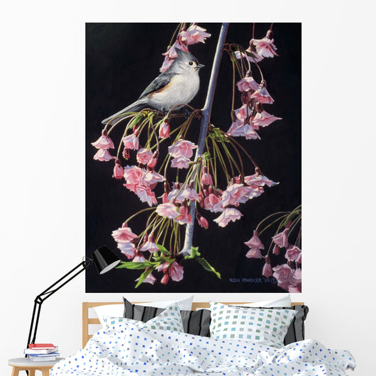 Titmouse and Blossoms Wall Decal