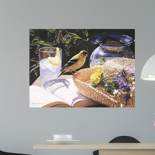 Goldfinch Straw Hat Wall Decal