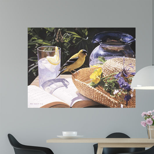 Goldfinch Straw Hat Wall Decal