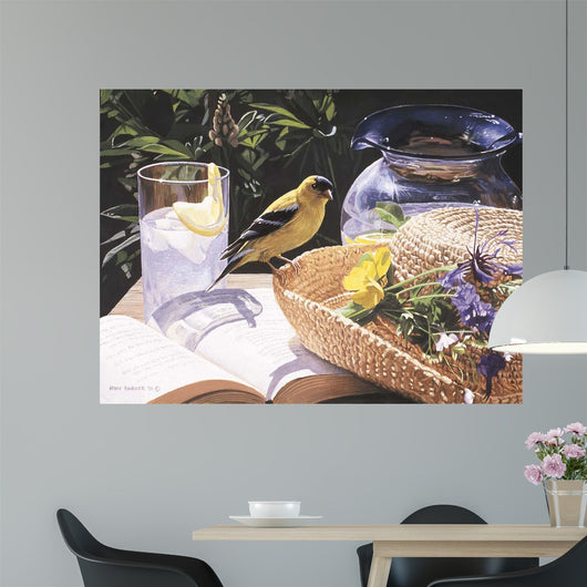 Goldfinch Straw Hat Wall Decal