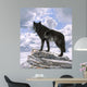 Black Wolf Skyline Wall Decal