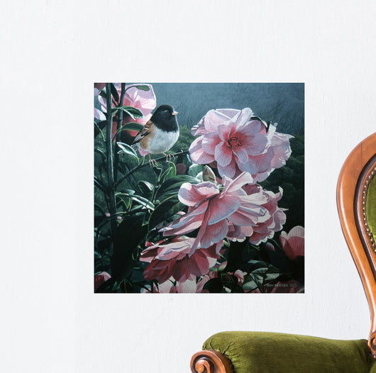 Junco and Camelia Wall Decal