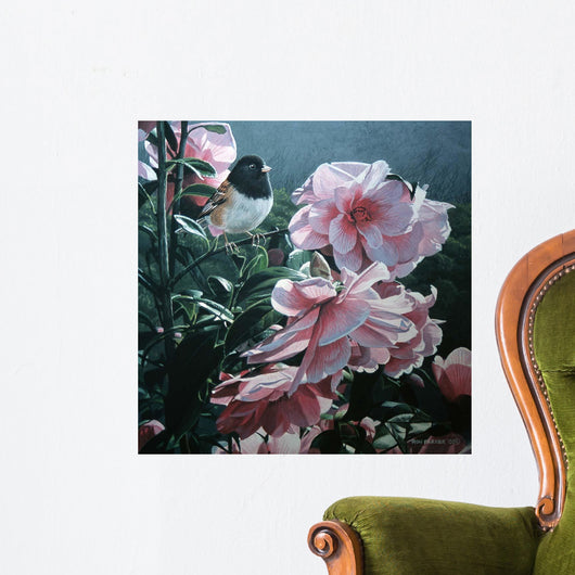 Junco and Camelia Wall Decal