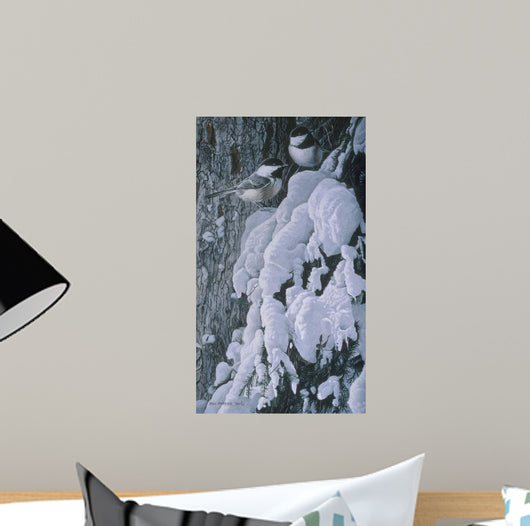 Chickadees Snow Wall Decal