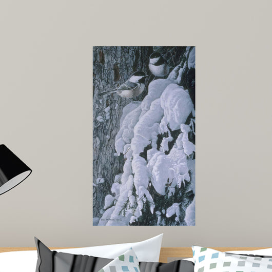 Chickadees Snow Wall Decal