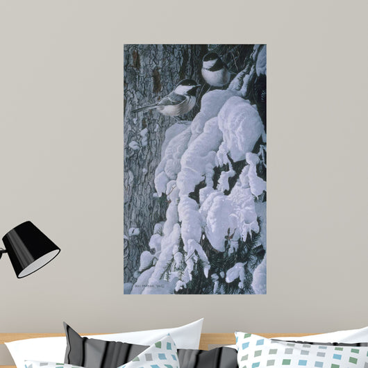 Chickadees Snow Wall Decal