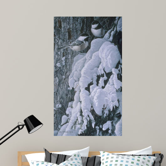 Chickadees Snow Wall Decal