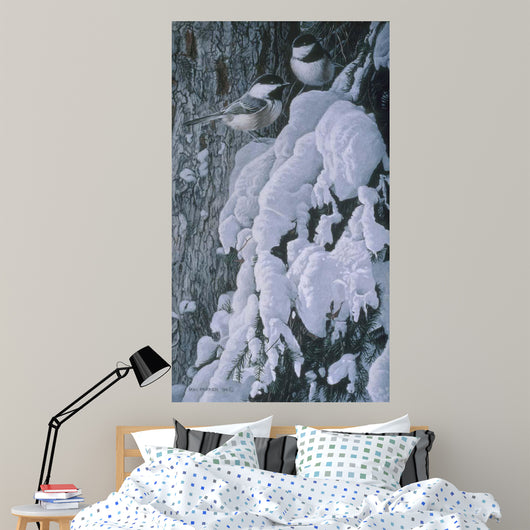 Chickadees Snow Wall Decal
