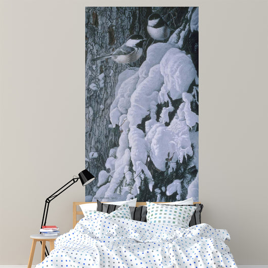 Chickadees Snow Wall Decal