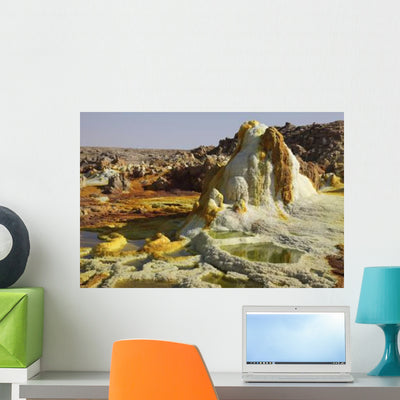 Dallol Geothermal Area Saline Wall Decal shown on a wall